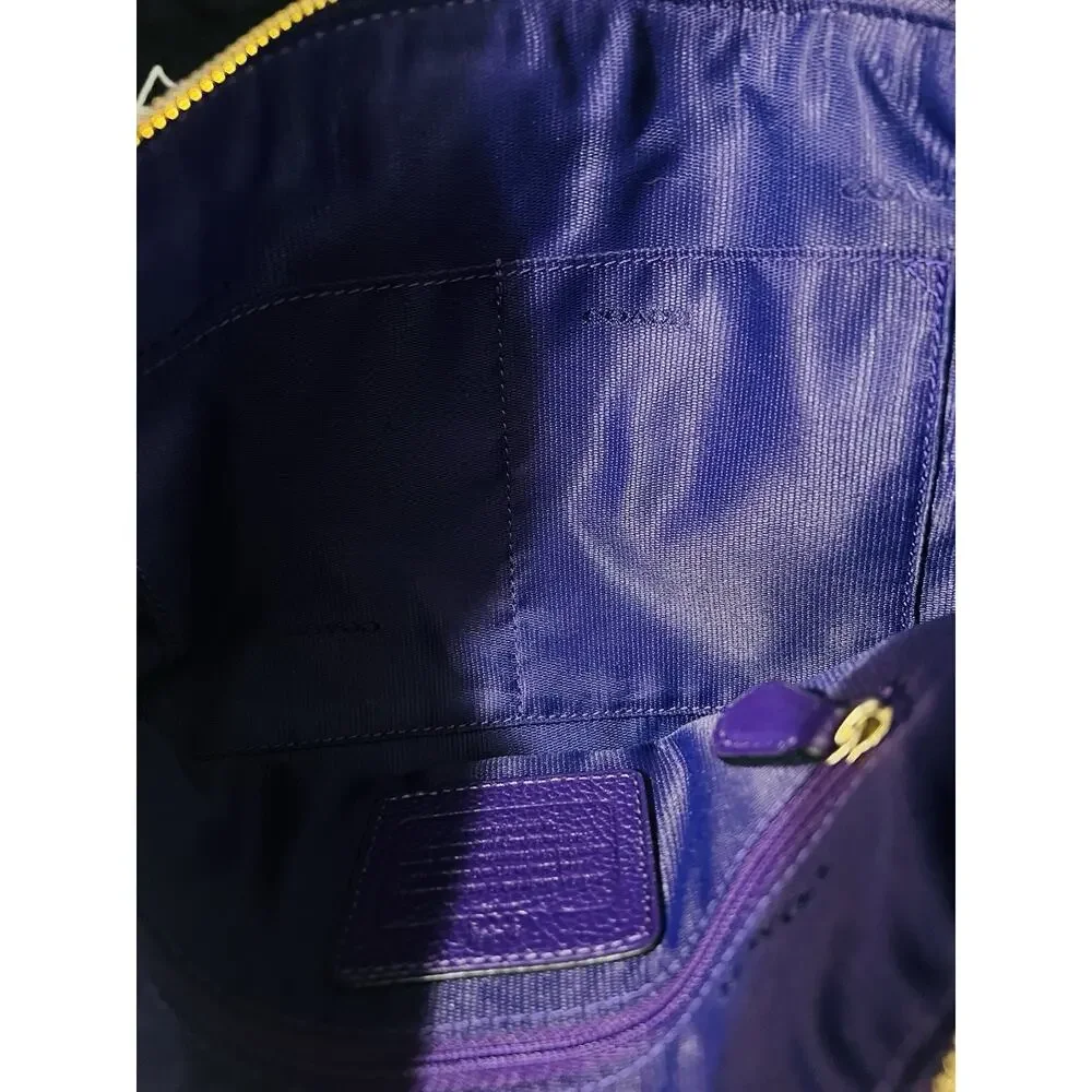 Coach Chicago Ellis Tote Purple Pebbled Leather Gold Hardware 33961 Shoulder Bag